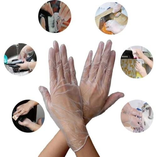 100PCS Disposable Food Plastic Gloves Kitchen Accessories or Restaurant PVC Eco-friendly Fruit Vegetable Gloves Dinning Beauty