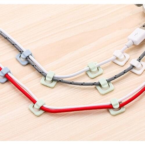 18pcs Self-adhesive Cable Clips Cord Management Wire Holder For Power Cords Charging Cables USB Cords Organizer Accessories