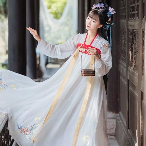 2020 Chinese Traditional Hanfu Costume Hanfu Dress Fairy Dress Ancient Han Dynasty Hanfu Classical Dance Costume Outfit SL3388