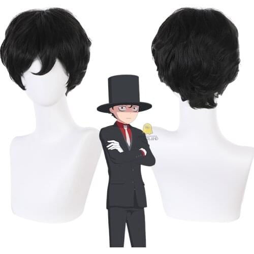 2021 NEW The Duke of Death and his Black Maid Duke Cosplay Wig Shinigami Bocchan to Kuro Maid Short Black Wig with Wig Cap