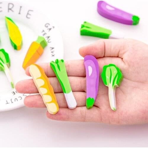 3PCS New Novelty Lovely Radish Vegetable Shape Rubber Eraser Creative Eraser For Kids Gift Korean Stationery Student Prize