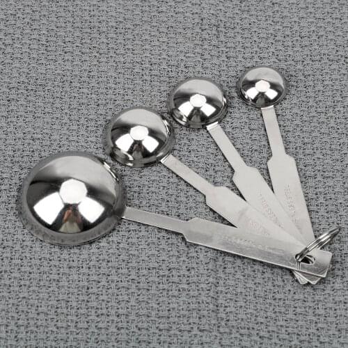 4pcs/set Stainless Steel Measuring Cup 1.25/2.5/5/15ml Tea Coffee Metal Measuring Spoon Scoop Cooking Baking Tools