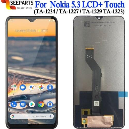 6.55" New Display for Nokia 5.3 LCD TA-1234 Display Touch Screen Replacment TA-1227 TA-1229 TA-1223 for Nokia 5.3 display