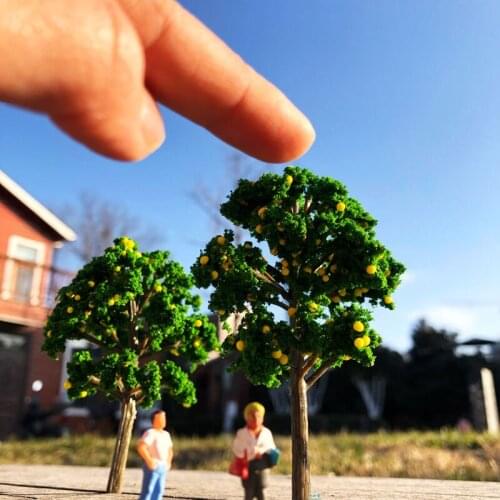 8PCS 1:87 HO Scale Train Plastic Simulation Fruit Tree Miniature for Sand Table Model Accessories Diorama Scenery Layout Railway