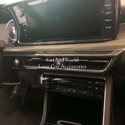 For KIA Optima K5 LHD 2020 2021 ABS Carbon Fiber Middle Console Center Air Condition Outlet Trims AC Vent Frame Car Accessories