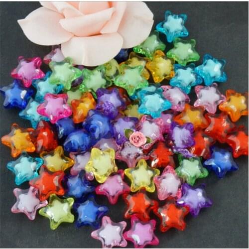 DIY Beads Acrylic Pretty Spacer Transparent Beads Bracelets Jewelry Makings Star Shape Bead In Beads 16mm 30Pcs/Bag High Quality