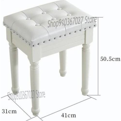 American Dressing Stool Solid Wood Makeup Stool Bedroom White Shoe Changing Stool Door Solid Wood Bench Dining Stool
