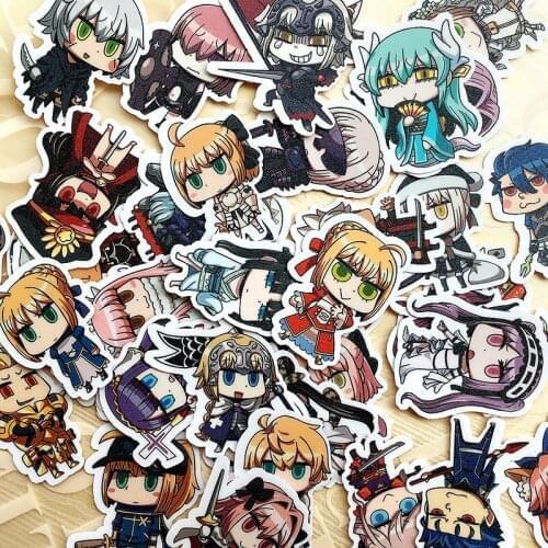 Anime Fate/Grand Order FGO Altria King Saber Okita Souji Sticker Cosplay Luggage Guitar Phone DIY Cartoon Scrapbook Decal Decor