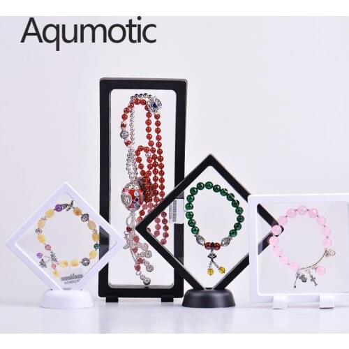 Aqumotic PE Film Jewelry Storage Box 1pc Brooch Coin Gems Jewelry Dustproof Exhibition Decoration Suspended Floating Rack Case