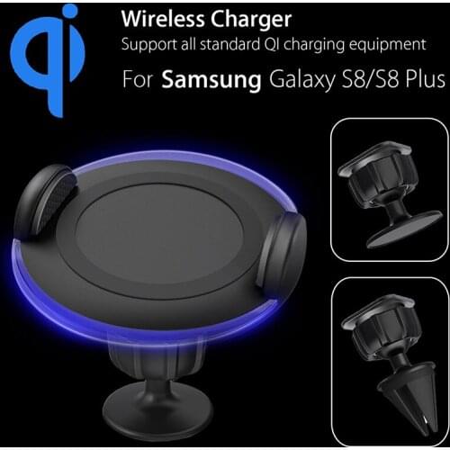 Ultra-Mini 10W QI Car Wireless Charger Auto Wireless Charging Phone Holder Car Outlet Bracket Wireless Fast Charger for iPhone 8