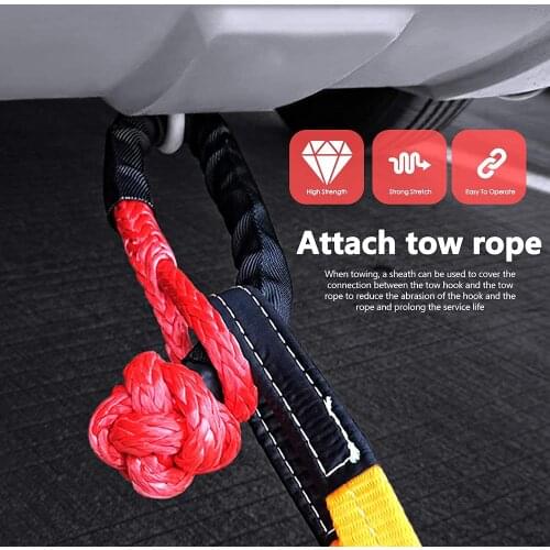 Car Tow Rope Winch Rope Soft Shackle Traction Rope Shackle Road Parts UHMWPE Fiber Used To Close Yacht Synthetic Accessories
