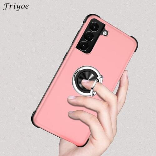 Back Cover For Samsung Galaxy S8 S9 S10 S10e S20 S21 Plus Ultra Note 9 10 20 Plus Airbag Ring Stand Holder Shockproof Case