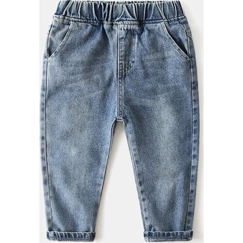 Toddler Boys Jeans 2021 New Baby Boys Denim Pants Casual Loose Fashion Solid Jeans for Boys 2-8 Years Autumn Spring Kids Pants