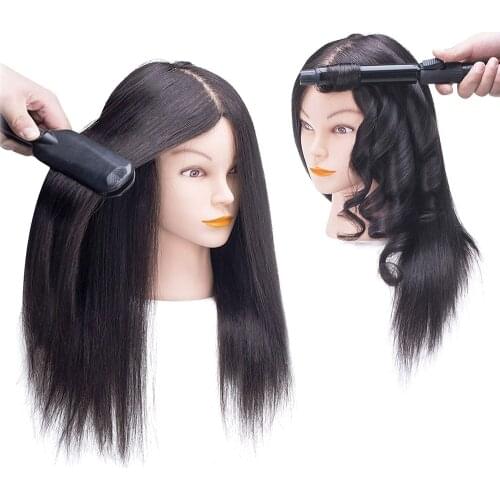 Mannequin Head With Hair for Braiding Cutting Practice 100% Real Human Hair Training Mannequin Dummy Heads for Hairdresser Salon