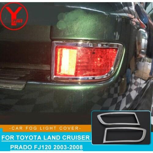 Chrome Car Tail Fog Light Cover For Toyota Land Cruiser Prado Fj120 2003 2004 2005 2006 2007 2008 Rear Fog Lamp Trim YCSUNZ