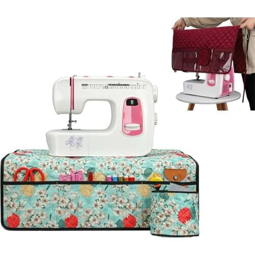 Printed Sewing Machine Pad Waterproof Dust Resistant Sewing Accessories with Bag Sewing Machine Table Protective Cover Organizer