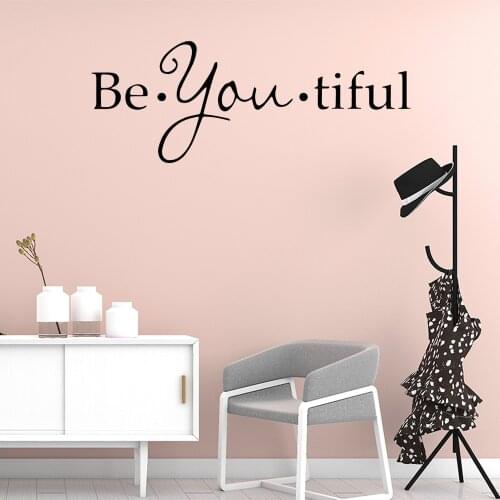 Diy Beautiful Text Art Wall Decor Wall Stickers For Girl Room Decor Pvc Wall Decals Mural Beauty Salon Wallpaper Poster