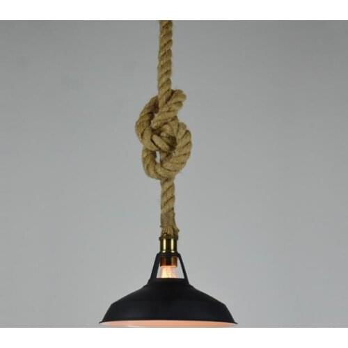 Creative Pendant Light Loft Personality Industrial Lamp Fashion Single Head Modern Country Vintage Style Lamp Rope