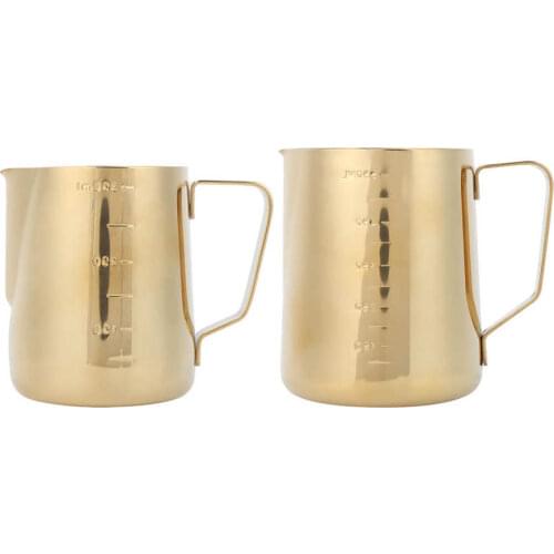 Stainless Steel Coffee Milk Frothing Flower Cup Pitcher Jug with Scale for Home Coffee Latte Art Milk Jugs Coffee Accessories