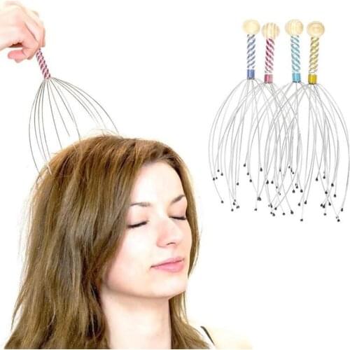 1 Pc Octopus Head Massager Head Grab Stimulate Body Circulation Relieve Stress Easy To Carry Color Random
