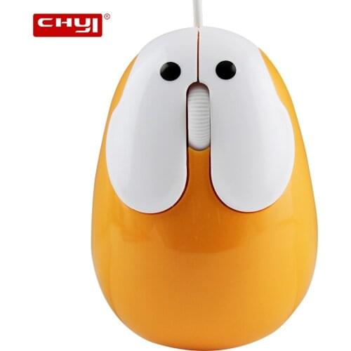 CHYI Cute Cartoon Rabbit Shape Wired Mini Mouse USB 3D Cable Optical 1600 DPI Mause PC Computer Mice For Children Gifts Laptop