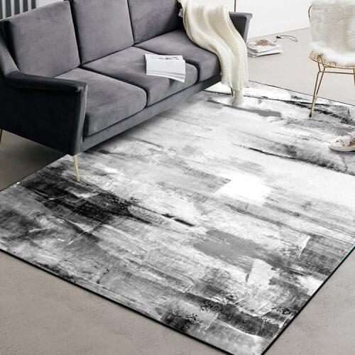 Fashion New Chinese Style Abstract Simple Black and White Ink Oil Painting Kitchen Living Room Bedroom Bedside Carpet Floor Mat