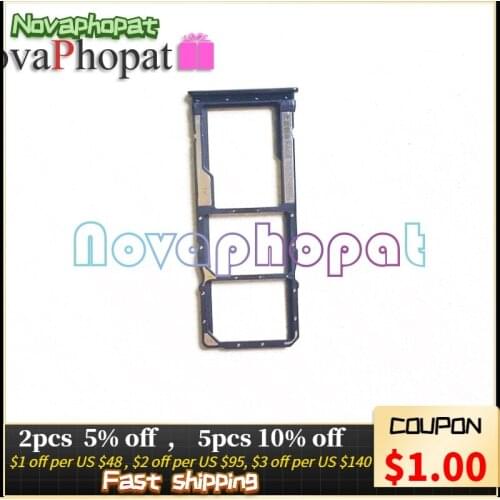 Novaphopat For Redmi Note 8 SIM Card Tray Holder Redrice Note8 Micro SD Slot Socket Adapter Replacement + Tracking