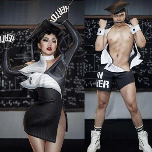 New Black Short Dress Evening Wedding Birthday Outfits Costume Drag Queen Costumes Festival Outfits Women Men Stage Wear DN9783