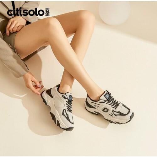 CW21Q1351A Citisolo Autumn Thick-bottomed Fashion Casual Shoes Trend Street Womens Shoes