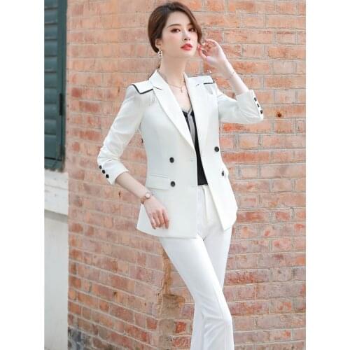 Plus Size 5XL Formal Uniform Designs Pantsuits with Pants and Jackets Coat for Women Autumn Winter Business Work Wear Blazers