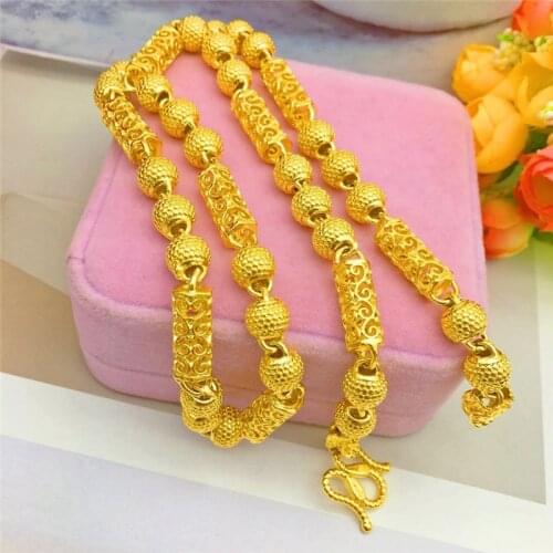 Luxury Mens Necklace for Wedding Engagement Anniversary Fine Jewelry Not Fade14k Yellow Gold Dragon Design Chain Necklace Gift