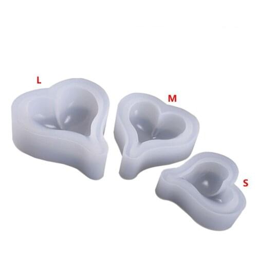 Silicone Mold Heart Shape DIY Jewelry Making Epoxy Resin Molds Handmade Decoration Pendant Ornaments Accessories S/M/L Dried F