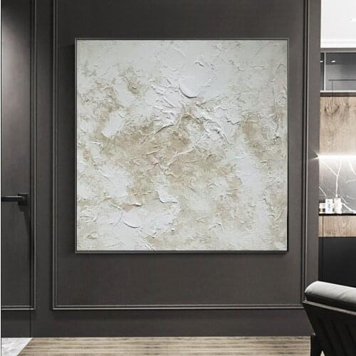 Contemporary Simple Abstract Oil Painting In Grey And White For Living Room Home Good Wall Art Canvas Painting Unframed Picture