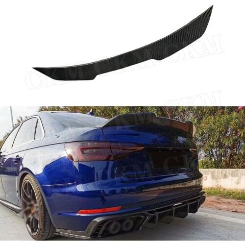 Dry Carbon Fiber Rear Spoiler For Audi A4 Sline Sport S4 Sedan B10 2019 2020 FRP Boot Trunk Wings Car Styling