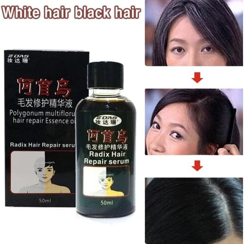 Traditional Chinese medicine cure white hair turn gray black liquid juvenile loss care oil serum Treatment Conditioners 50ml