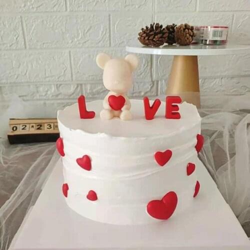 Love Bear Decoration Cake Topper for Wedding Birthday Party Bear heart Child Baking Supplies Baby Shower Love Gifts forValentine