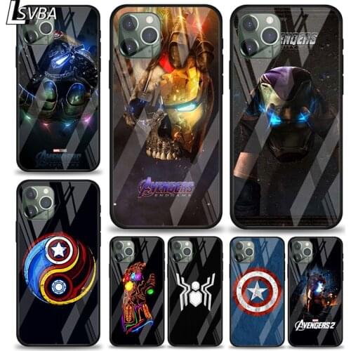Marvel Avengers Infinity Gauntlet Logo For Apple iPhone 12 11 XS Pro Max Mini XR X 8 7 6S 6 Plus Tempered Glass Phone Case