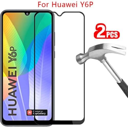 9d protective tempered glass for huawei y6p screen protector on huaweiy6p y 6p y6 p yp6 6yp safety film huawey huwei hawei huawe