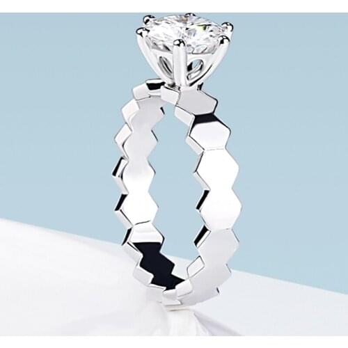 Real 925 Sterling Silver Womens Ring Honeycomb Unique Trendy Classic Luxury Wedding Engagement Party Gift Fine Jewelry Cute