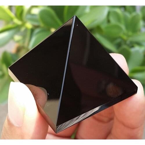 50-60g 1pcs NATURAL Obsidian Quartz Crystal Pyramid Healing