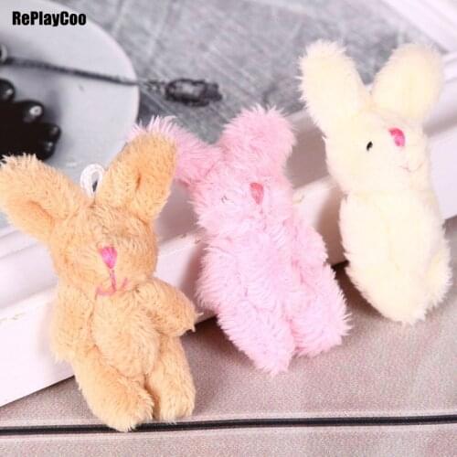 50Pcs/Lot Mini rabbit Stuffed Plush Toys 6cm Small rabbit Stuffed Toys pelucia Pendant Kids Birthday Gift Party Decor022
