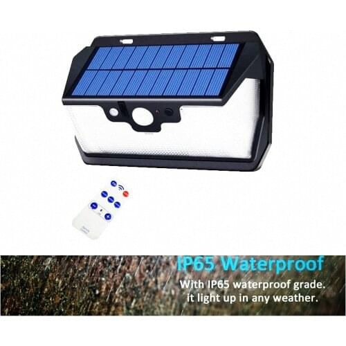 55 leds Solar light remote control radar 3 side lighting usb port 2018 New lamp camp Outdoor Garden security waterproof st