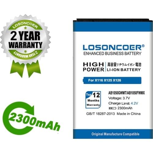 LOSONCOER Battery AB1050GWMT AB1050FWMX 2300mAh Battery For PHILIPS Xenium X116 X125 X126 X128 E103 E106 E255