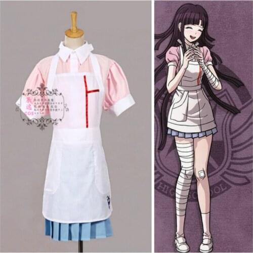 Free Shipping Dangan Ronpa 2 Danganronpa cos Mikan Tsumiki Cosplay Costume Maid Outfit Nurse Dress Custom Made