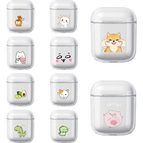 Case For Apple AirPods 1 2 Case Cute Cartoon Wireless Bluetooth Transparent Earphone Cover On Air Pods Protective Soft Cover