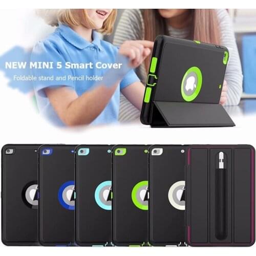 Case For Apple iPad mini 5 2019 case with pencil holder Smart Stand soft Case for iPad mini 5 2019 case 7.9 inch kimTHmall