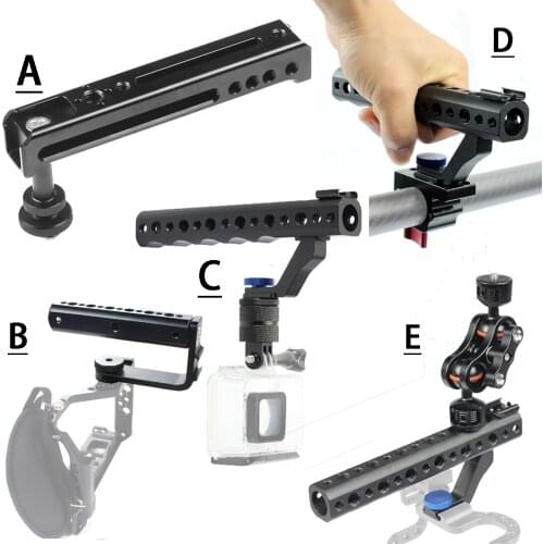 Camera Cage Top Handle Grip Hand Lifting Bracket Extension Bar Cheese Mount 1/4" 3/8" Cold Shoe Holder for Video Stabilizer Rig