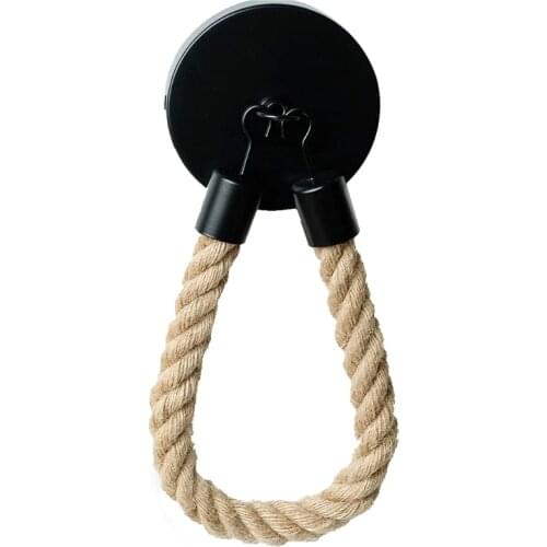 Toilet Roll Holder Retro Kitchen Wall Mounted Roll Paper Jute Rope Holder Rack Bathroom Decor
