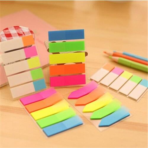 DL Korean stationery creative fluorescent classified index sticker transparent indicator sticker students supplies and office