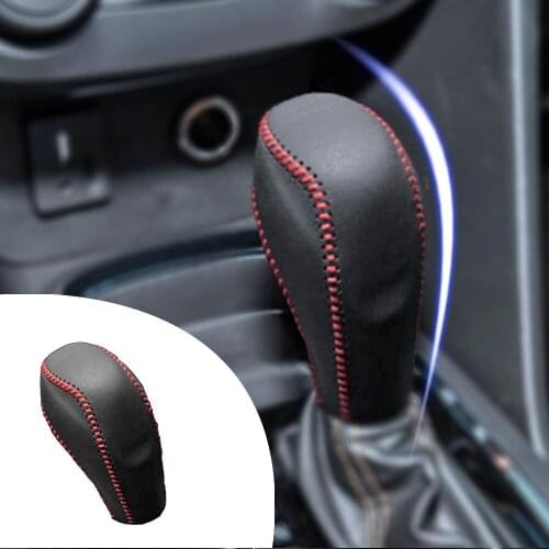 For Chevrolet Cavalier 2018 2019 1pc PU Leather Hand Brake Shift Knob Cover Gear Case Car Interior Decor Shift Knob Shell